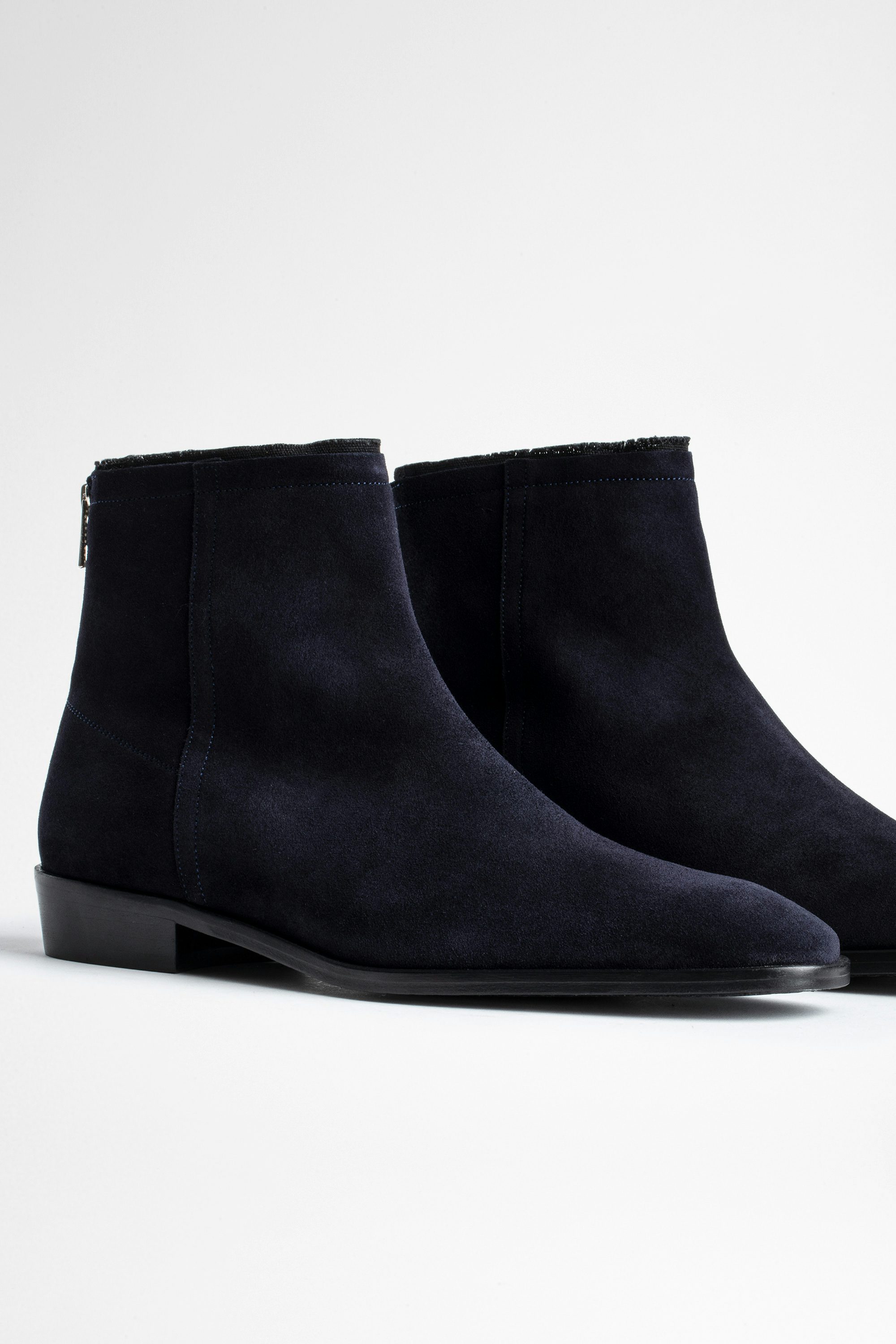 Botines Romare Suede Cuero - Botines de hombre de ante azul marino